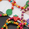 Charm Bracelets Simple Little Girls 12 Pcs Colorful Wooden Stackable Stretch Jewelry Gifts For Women