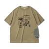 T-shirt da uomo Maden Outdoor Fun Stampa T-shirt a maniche corte Khaki Military Camping Graphic Tee 2024 Summer Vintage Oversize Tops Shirt