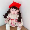 Winter Warm Children Baby Girl Beret Hat Red Woolen Hair Pigtail Braid Wig Cap Fashion Princess Hats Handbands for Kids Girls 240130