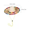 Dog Apparel 2 Pcs Hats Mexican Sombrero Wear-resistant Puppy Delicate Pet Household Straw Decorative