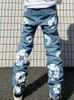 Ankunft Lose Gerade Bequeme Baumwolle Denim Hosen Hosen Y2K Kleidung Streetwear Casual Mode Blumen Gedruckt Jeans Für Männer 240125