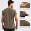 Camisas ativas LO masculina em torno do pescoço solto esportes camiseta sweatwicking secagem rápida respirável fitness manga curta ao ar livre correndo topo