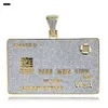 Smyckesdesigner 2022 Ny ankomst high-end hiphop iCed Out Colorful Zircon Credit Card Bank Form Pendant Necklace for MenhipHop