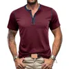 T-shirt da uomo Camicia estiva a maniche corte Girocollo Colore coordinato Alla moda Casual Uomo Sfuso S