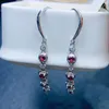 Dangle Oorbellen FS Mode S925 Sterling Zilver 3mm Natuurlijke Granaat Lange Certificaat Fijne Charme Bruiloften Sieraden Voor Vrouwen MeiBaPJ