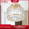 Ceiling Lights Modern Crystal Light Flush Mount Chandeliers Lamp LED Bedroom Corridor Entrance Lighting Fixtures E27 Gold Black