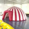 Ingresso da circo oxford rosso bianco da 10 m di diametro Tenda igloo gonfiabile pop-up di alta qualità con cupola piena per ingresso per feste per eventi all'aperto