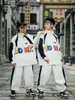 Scenkläder 2024 barn kläder vit lös hiphop kostym för flickor jazzdansdräkter pojkar hip hop performance kläder dqs14464