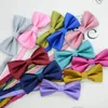 Bow Ties Trendy Solid Color Brown White Bowties For Men Women Formal Dress Business Groom Party Butterfly Bowknot Banquet Cravat