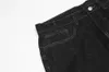 Übergroße Retro-Sterne-Stickerei, gewaschener schwarzer Denim, Herrenhose, Harajuku, gerade, lässig, Paar-Jeans, lose Jeanshose 240125