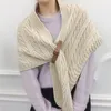 Cachemire tricot écharpe pour femmes Bandana Pashmina foulards Poncho Foulard Hijab hiver châle épaissi chaud manteau laine écharpe 240123