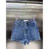 Designer camiseta primavera / verão novo produto completo diamante quente cintura alta denim simples e moderno confortável versátil shorts