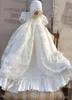 2021 Lace Christening Gown Lace Sequins Baby Infant Toddler Girls Baptism Dresses With bonnet White Ivory5382967