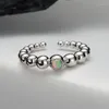 Clusterringen 925 sterling zilver minimalistische gladde ronde kralenring voor dames meisjes lichte luxe open opaal vinger banket sieraden cadeau