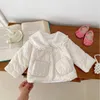Winter in Kids Baby Girls Cute Top Coat Infant Peter Pan Collar Thick Warm Plush Jacket Toddler Outdoor Clothing 240122