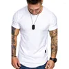 Garnitury męskie A2830 Summer Men krótkie rękawowe koszula swobodne okrągły szyję moda elastyczna fit zabawne streetwear solidny tshirt hip hop topy s-xxl