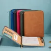 Exquisite High-grade Leather Business Zipper Bag Office Loose-leaf Book Insert Notebook Planner Stationery Supplies