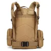 55L Tactical Ryggsäck 4 i 1Military Army Molle Mochilas sportväska Vattentät utomhusvandring Trekking Camping Rucksack 240202