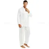 mens الحرير الساتان pajamas مجموعة pajama pajamas set pjs set sleepwear loungewear smlxl2xl3xl4xl__gifts 240202