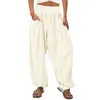 Stage Wear Pantalon de survêtement pour femme avec poche de couleur unie, taille élastiquée, jambes larges, yoga