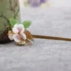 ヘアクリップピンシニョンチョップスティックウーマン女子のための豪華な花作りのアクセサリー