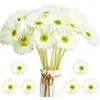 Fiori decorativi 10 pezzi margherita di seta artificiale per feste casa cucina giardino decorazioni per matrimoni tavolo Gerbera disposizione dei fiori finti fai da te