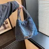 Yeni Moda Git Büyük Kapasite Denim Buttot Bag Kadınlar Doku Bir Omuz Crossbody Zincir Çanta Fabrikası Doğrudan Satışlar