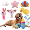 10 20 50 PCS Dog Plush Studed Squeak Toys for صغير متوسط ​​الكلاب الكلاب الكبيرة الخضار دونات الهامبرغر.