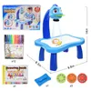 Children Led Projector Art Drawing Table Toys Kids Painting Board Desk Arts Crafts Educational Learning Paint Tools Toy for Girl 240131