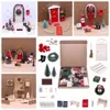 String Hat Dollhouse Elf Kit Miniature Scene Wreath Miniature Elf Door Mini Tree Scene Model Fairy Toy House Chile Decor 240123