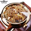 Vincitore Custodia alla moda trasparente Design casual di lusso Cinturino in pelle Orologi da uomo Orologio scheletrato meccanico di lusso delle migliori marche 240123