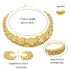 Fashion Dubai Gold Plated Women Jewelry Italian Design Style Big Necklace Banquet Festive Earrings Ring Accessories 240130