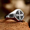 Cluster Rings Beier 2024 Special Design Viking Valknut Celtic Cross Ring for Men 316L Rostfritt stål Retro Fashion Jewelry Men's Gift