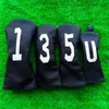 Golf Club 135U Houten Headcovers Driver Fairway Woods Cover PU Lederen Headcovers Set Protector Groot nummer 240202