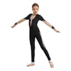 Stage Wear Kids Girls Figure Skating Bodysuit Ballet Dance Gymnastics Acrobatics Yoga Leotard Jumpsuit Long Sleeve Shiny Full Body