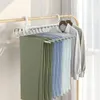 Folding Trouser Rack Multifunctional Hanger Clothes Organizer Storage Wardrobe Space Saving Closet Adjustable Pants 240125