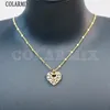 Collier pendentif en forme de cœur pour femmes, 10 pièces, bijoux en cristal plaqué or, chaîne, cadeau de fête, 52813 240127