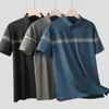 Dodatkowy rozmiar xl8xlSummer Lapel krótki rękaw koszulę Polo Casual Męsę luźną koszulę golfową plus Smart Casualbreakable Fabric 240123