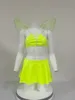 Bras sätter 0458 Sexig Halloween Cosplay Lingerie Pu Design Style Elf Wing Three of Anti-Leather Underwear