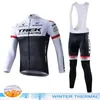 Ensembles de course TREK Cyclisme Bib Blouse Homme Blouse Homme Bike Outfit Veste Thermique Polaire Jersey Costume Vêtements Costume Hiver Set VTT 2024 Vêtements Pro