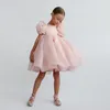 Meisje Jurken Meisjes Witte Taart Lagen Kinderen Pull Mouw Elegante Partij Bruiloft Verjaardag Tutu Prinses Vestidos Kinderen Zomerkleding