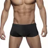 Men's Swimwear Mens Black Boxer Swimming Trunks With Push Pads Mesh On Both Sides Sexy Spring Beach Surfing Sports