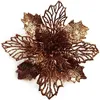 Christmas Decorations Poinsettia Flowers With Stems For Tree Faux Year Ornaments Xmas Wreath