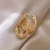 Boucles d'oreilles créoles légères et brillantes, ensemble ovale en Zircon, bijoux à la mode adaptés aux accessoires de fête de mariage pour femmes, 2024