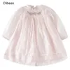 2024 Платье принцессы Clibeso с вышивкой для девочек, весна-осень, детский бутик, дизайнерские платья с вышивкой, детская одежда, 12M5Y 240126