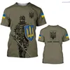 O2XH Herrarna T-shirts Ukrain Flaggtröja Mens T-shirt Toppar Ukrainska armékamouflage Kort ärm Jersey Summer O-Neck