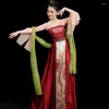 Bühnenkleidung, Tanzkleid, klassische Performance, Hanfu-Kleidung, Tang-Rock, ethnischer chinesischer Stil, elegante Kunstprüfung