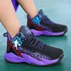 Blue Children Basketball Sport Buty Mesh Drechbelable Basket Sneakers Profession Kid's Gym Buty 240118