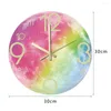 Horloges murales Horloge lumineuse acrylique ronde brillante lune non tic-tac lumière silencieuse nuit sombre pour décor de salon