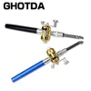 Portable Pocket Telescopic Mini Fishing Pole Pen Shape Folded Fishing Rod With Reel Wheel 240122